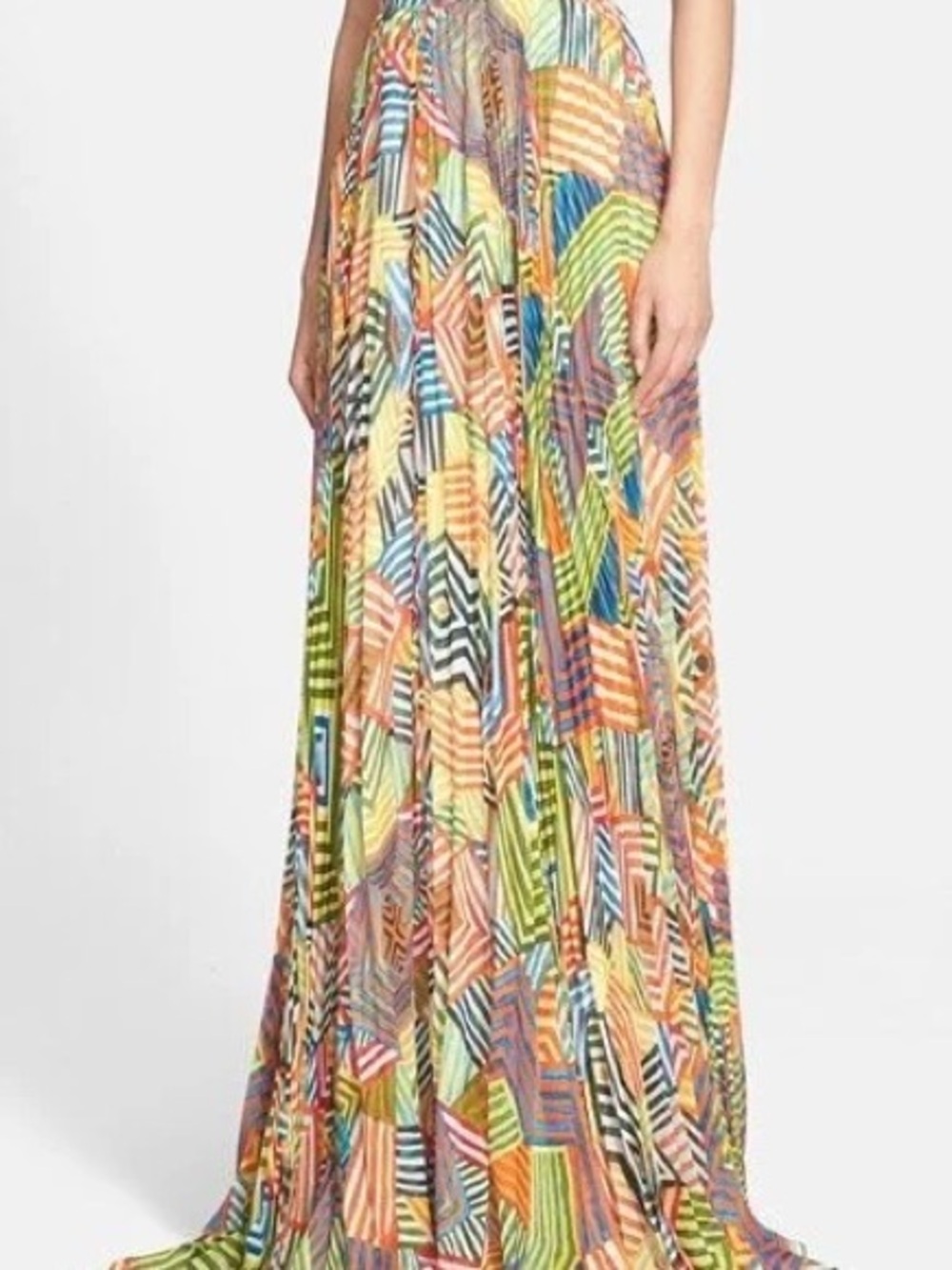 Alice + Olivia Multicolor Geometric Print Maxi Skirt - Picture 3 of 6